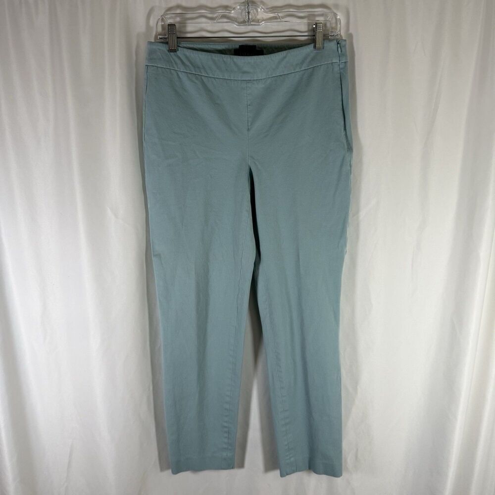 Talbots Chatham Pants Women's 6 Blue Mid Rise Side Zip Cotton Blend